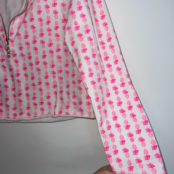 Lilly Pulitzer UPF 50+ RONAN CROPPED POPOVER Pink Topaz pullover small - Picture 6 of 7